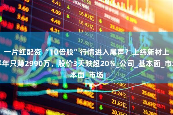 一片红配资 “10倍股”行情进入尾声？上纬新材上半年只赚2990万，股价3天跌超20%_公司_基本面_市场